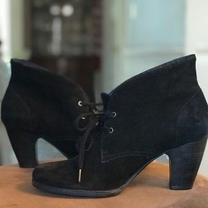 Indigo Black suede booties